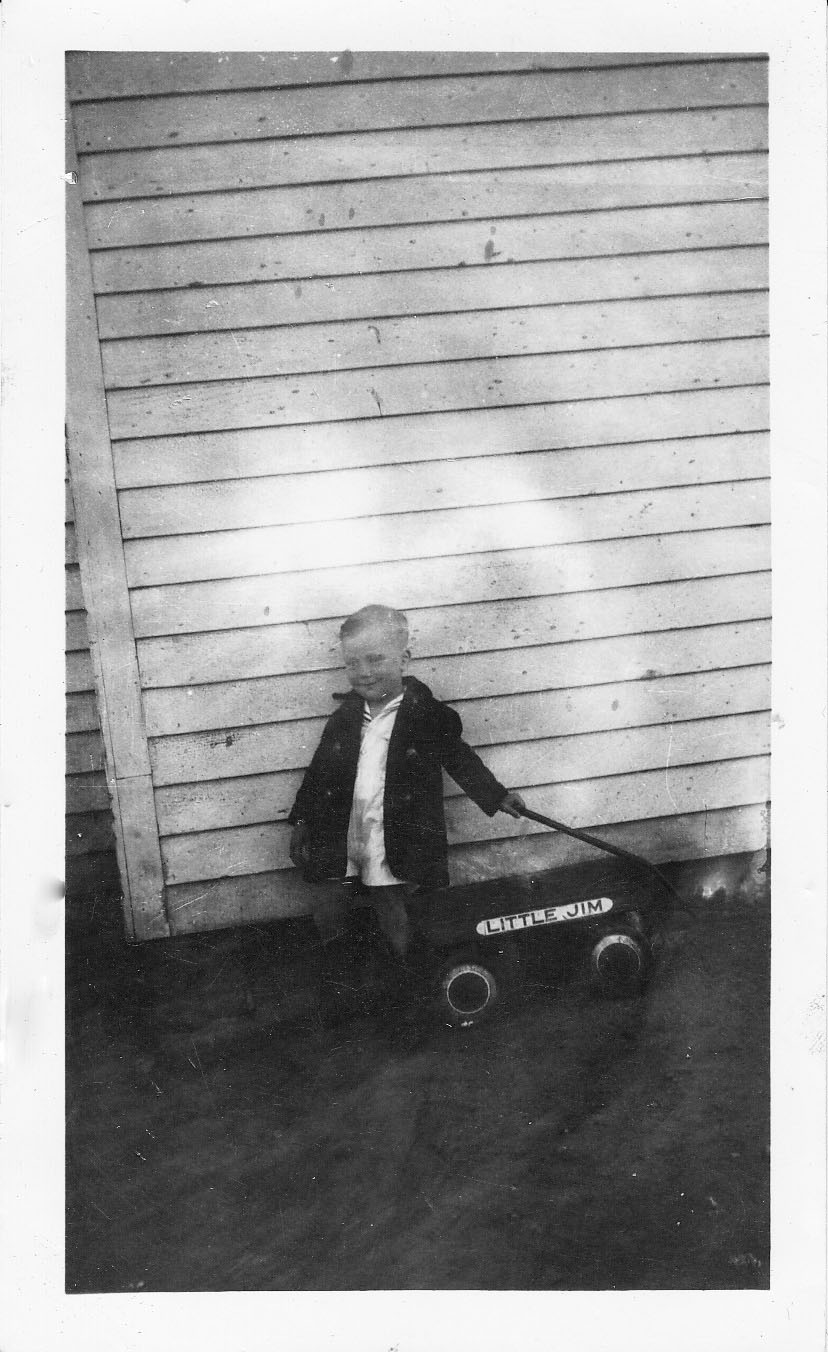 Jerry Schulte, with wagon